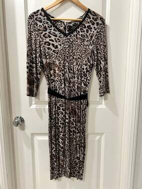 Robert Rodriguez Animal Leopard Print Half Sleeve Dress Size 6